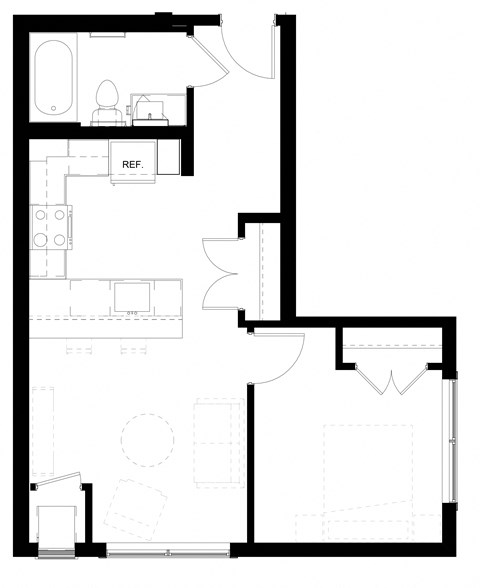 floor plan of the ground floor of the house